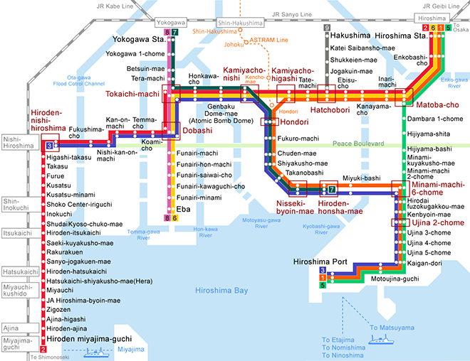 Transporte en Hiroshima usando el autobús
