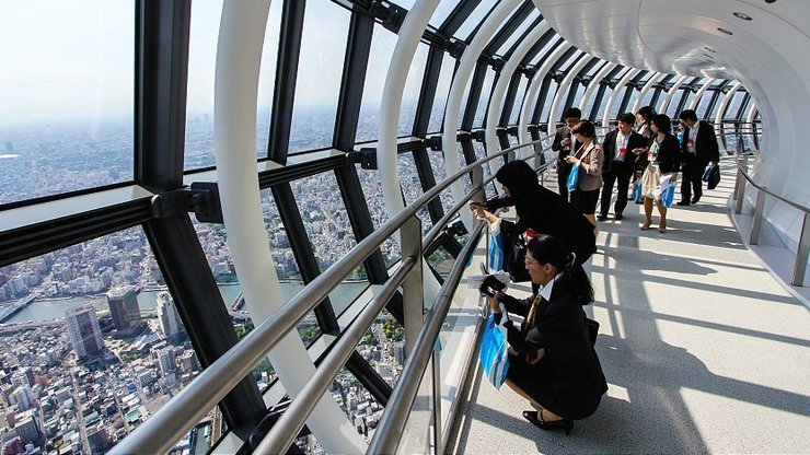 Plataforma de observación con un ángulo de 360 grados en el Tokyo Skytree.