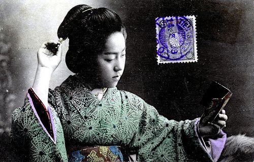 Kimono tradicional, con un patrón de "araña".