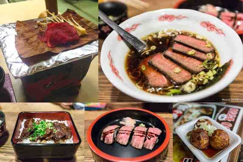 Platos con wagyu o carne de Hida.