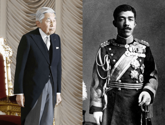 Akihito (izquierda) y su padre Hirohito (derecha).