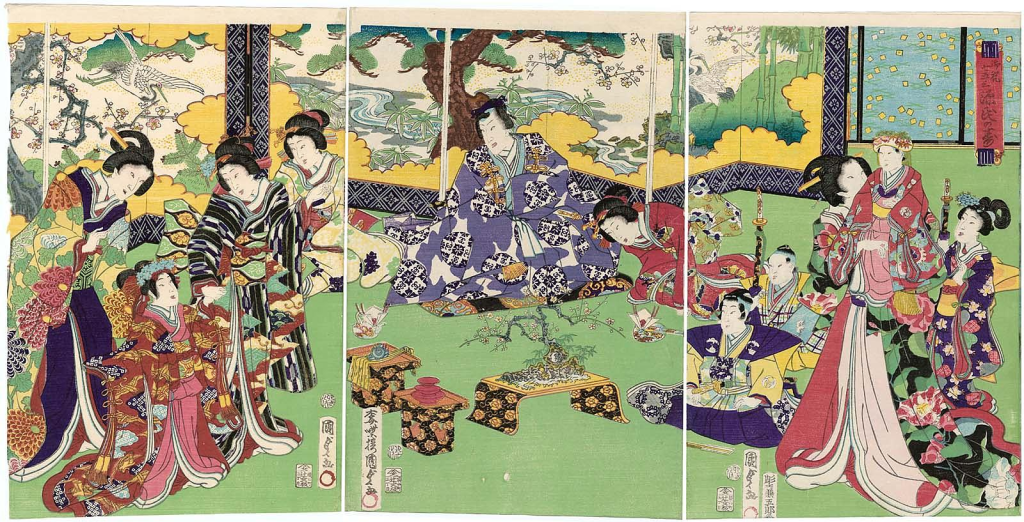 Celebración de Shichi-Go-San, pintura de 1867.